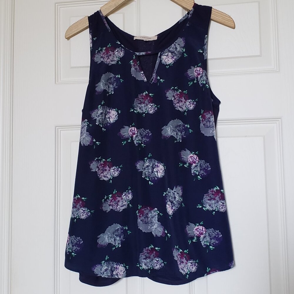 41 Hawthorn Liano Back Detail Blue Floral Sleeveless Top - Size Small - EUC